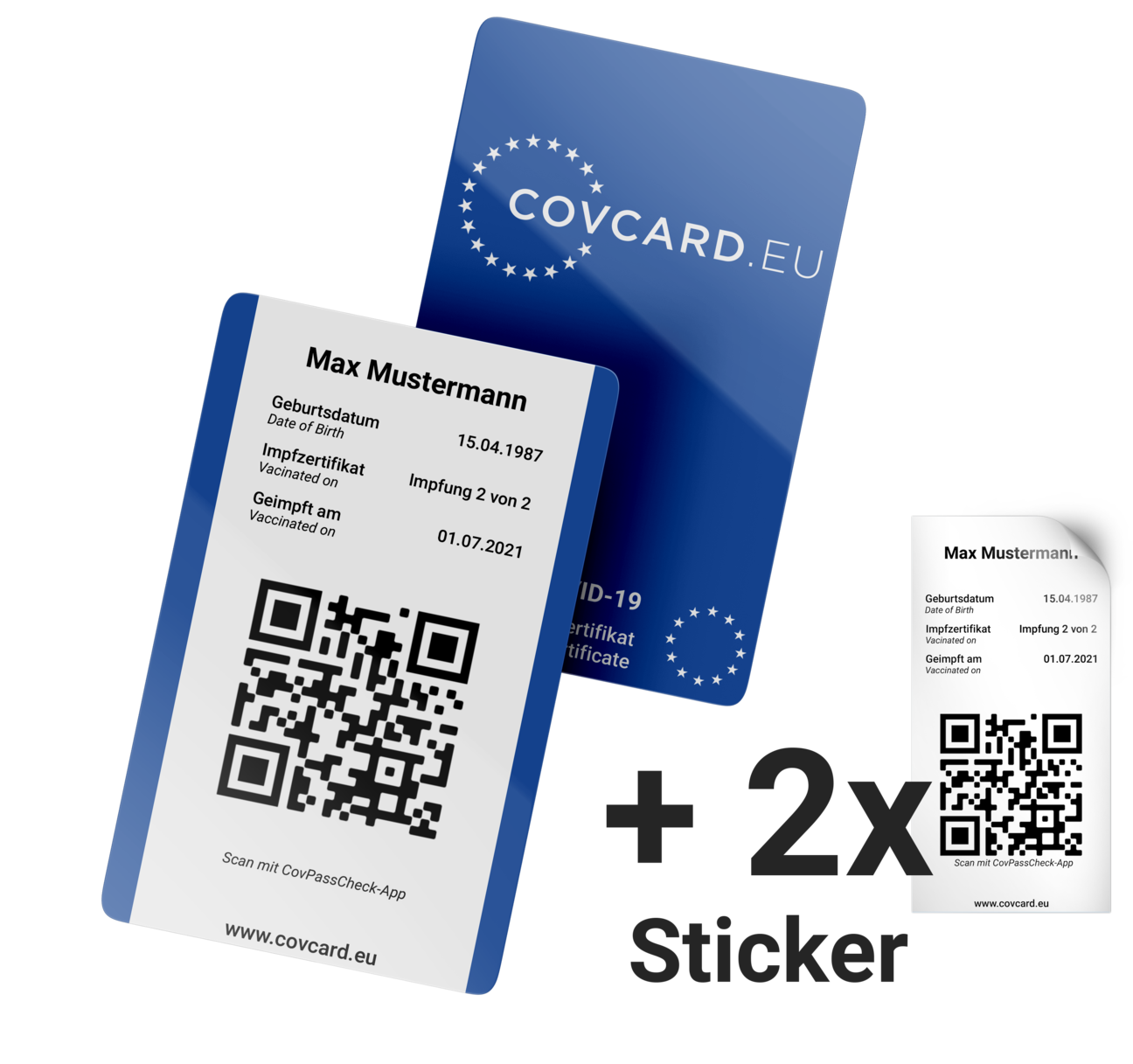 Bild der Covcard, dem Corona-Nachweis im Scheckkarten-Format